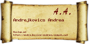 Andrejkovics Andrea névjegykártya