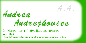 andrea andrejkovics business card
